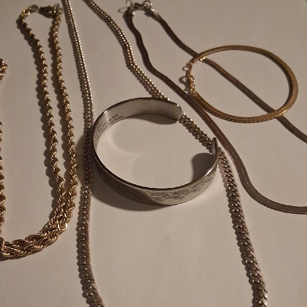 Men's Gold and Silver Bracelet Set